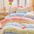 Thickened milk fleece four piece set for winter warmth, coral fleece bed sheet, duvet cover with fleece, three piece set on the bed, flannel