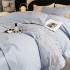 High end delicate and soft volcanic small brushed pure cotton four piece set, 100% cotton bed sheet, winter thick bedding