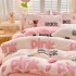 Thickened milk fleece four piece set for winter warmth, coral fleece bed sheet, duvet cover with fleece, three piece set on the bed, flannel