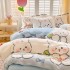 Thickened milk fleece four piece set for winter warmth, coral fleece bed sheet, duvet cover with fleece, three piece set on the bed, flannel