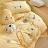 A-class mother and baby grade cotton washed cotton bed four piece set, 60 thread pure cotton children's bedding cartoon duvet set, three piece set