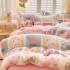 Thickened milk fleece four piece set for winter warmth, coral fleece bed sheet, duvet cover with fleece, three piece set on the bed, flannel