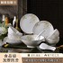 Jingdezhen anti slip, anti scald, environmentally friendly, light luxury household ceramic, magnolia fragrance tableware, bowls, plates, noodles, soup bowls, gifts for free Jingdezhen anti slip, anti scald, environmentally friendly, light luxury household ceramic, magnolia fragrance tableware, bowls, plates, noodles, soup bowls, gifts for free