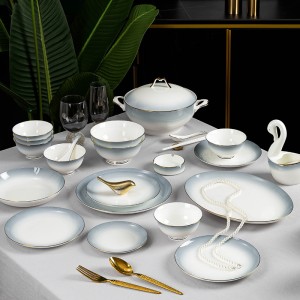 Free combination of Jingdezhen bone china tableware, ceramic bowls, dishes, household large bowls, small bowls, Noodles in soup bowls, single product wholesale