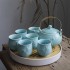 Jingdezhen Tiliang Ceramic Tea Set for Home Use, Modern, Simple, Handmade, Gold Plated Living Room Teapot, Tea Cup, and Tray Delivery