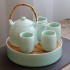 Celadon tea set, household tea pot, tea cup, Jingdezhen ceramic, modern and simple Japanese style set, large handle teapot