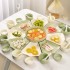 Cream style ceramic platter tableware set ins high aesthetic fruit hotpot platter family combination dish set Cream style ceramic platter tableware set ins high aesthetic fruit hotpot platter family combination dish set