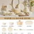 2024 new underglaze colored tableware and plates set for home use, with a sense of luxury and joy in moving into a new home