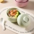 Cream style dual-purpose instant noodle bowl, multifunctional soup bowl, creative Japanese style covered household ceramic bowl set, high aesthetic value