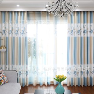 Cross border pastoral printed curtains, blackout fabric, peony flower finished curtains, semi blackout foreign trade, AliExpress, Amazon