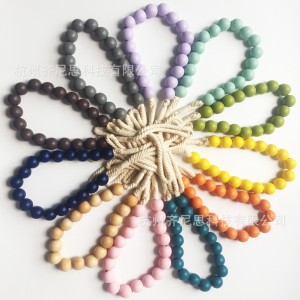 Cross border curtain accessories for foreign trade, curtain binding ropes, macaron curtains, wooden bead binding belts, discounted wholesale