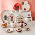 Specially beautiful strawberry bear bowl and dish set, household ceramic tableware with cute and high appearance, bowl and dish combination, chopsticks and spoons