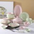 Macaron Cream Ins Style Home Ceramic Tableware Set Bowl Plate Dish Noodles Soup Bowl Fish Plate Free Combination Gift