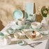 New cream style ceramic bowl and dish set with underglaze color tableware, high aesthetic value bowl and soup bowl combination, household ceramic bowl New cream style ceramic bowl and dish set with underglaze color tableware, high aesthetic value bowl and soup bowl combination, household ceramic bowl