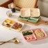Ceramic Japanese style grid plate breakfast plate, one person eating creative children's home confinement fat reduction rectangular partition rice plate Ceramic Japanese style grid plate breakfast plate, one person eating creative children's home confinement fat reduction rectangular partition rice plate