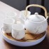 Jingdezhen Tiliang Ceramic Tea Set for Home Use, Modern, Simple, Handmade, Gold Plated Living Room Teapot, Tea Cup, and Tray Delivery