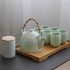 Celadon tea set, household tea pot, tea cup, Jingdezhen ceramic, modern and simple Japanese style set, large handle teapot
