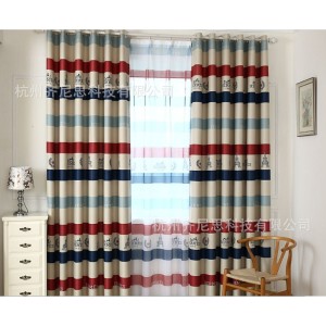 Mediterranean style Bohemian striped blackout fabric curtains and window screens, foreign trade AliExpress Amazon