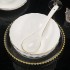 Ceramic Home European Luxury Gold Plated Bone Porcelain Tableware Bowl Plate Plate Noodle Bowl Fish Plate Business Gift Set