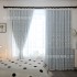 2021 Cross border Shopee AliExpress Embroidered Window Screen Rural Style Hanging Basket Living Room Bedroom Double layer Curtain Screen