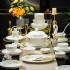 Ceramic Bowl and Dish Set Jingdezhen Home Light Luxury Moving Home Wedding Bone Porcelain Tableware Bowl and Dish Home Wholesale