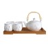 Jingdezhen Tiliang Ceramic Tea Set for Home Use, Modern, Simple, Handmade, Gold Plated Living Room Teapot, Tea Cup, and Tray Delivery