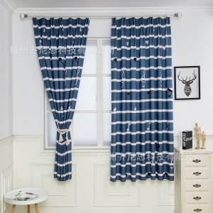 Foreign trade printed curtains, semi blackout curtains, simple Nordic style, romantic notes, cross-border exclusive supply
