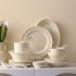Home high-end 2024 new bowl and plate ceramic brushed milky white ceramic tableware set with Nordic minimalist style