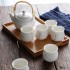 Jingdezhen Tiliang Ceramic Tea Set for Home Use, Modern, Simple, Handmade, Gold Plated Living Room Teapot, Tea Cup, and Tray Delivery