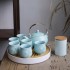 Jingdezhen Tiliang Ceramic Tea Set for Home Use, Modern, Simple, Handmade, Gold Plated Living Room Teapot, Tea Cup, and Tray Delivery