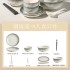 High end feeling bowl and dish set for home use 2024 new simple bowl and dish for housewarming, ceramic underglaze color tableware and dishes
