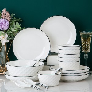 Jingdezhen Ceramic Bowl and Dish Set Household Ceramic Eating Bowl, Noodles Bowl and Dish Combination Bowl and Dish Utensils