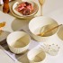 Anti slip high aesthetic light luxury vertical line cream household ceramic tableware bowls, plates, noodles, soup bowls, fish plates, free combination gift