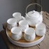 Jingdezhen Tiliang Ceramic Tea Set for Home Use, Modern, Simple, Handmade, Gold Plated Living Room Teapot, Tea Cup, and Tray Delivery