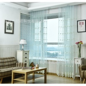 Milk silk embroidered small floral gauze curtain popular foreign trade WISH AliExpress Amazon