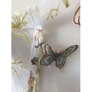 Cross border popular tree branch butterfly lifting curtain AliExpress Amazon butterfly pattern Roman short curtain