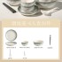 High end feeling bowl and dish set for home use 2024 new simple bowl and dish for housewarming, ceramic underglaze color tableware and dishes