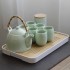 Celadon tea set, household tea pot, tea cup, Jingdezhen ceramic, modern and simple Japanese style set, large handle teapot