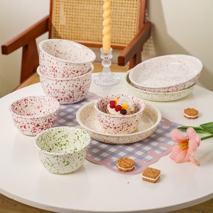 Nordic Ins style ceramic bowl, home light salad bowl, retro oatmeal breakfast bowl, dessert bowl, tableware, yogurt bowl