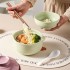 Cream style dual-purpose instant noodle bowl, multifunctional soup bowl, creative Japanese style covered household ceramic bowl set, high aesthetic value
