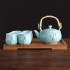Jingdezhen Tiliang Ceramic Tea Set for Home Use, Modern, Simple, Handmade, Gold Plated Living Room Teapot, Tea Cup, and Tray Delivery