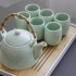 Celadon tea set, household tea pot, tea cup, Jingdezhen ceramic, modern and simple Japanese style set, large handle teapot