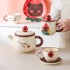 Specially beautiful strawberry bear bowl and dish set, household ceramic tableware with cute and high appearance, bowl and dish combination, chopsticks and spoons