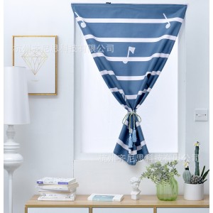 Simple no punching magic sticker printed curtains, semi blackout curtains, finished short curtains, romantic notes, cross-border exclusive supply