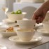 Home high-end 2024 new bowl and plate ceramic brushed milky white ceramic tableware set with Nordic minimalist style
