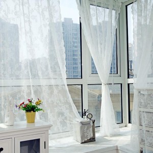 Lace window screen, warp knitted jacquard curtain, American countryside style, cross-border exclusive