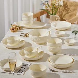 2024 new underglaze colored tableware and plates set for home use, with a sense of luxury and joy in moving into a new home