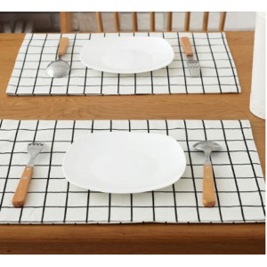 Foreign trade plaid cotton linen linen placemats, insulation mats, rectangular Western food fabrics, creative tablecloths, cross-border wholesale