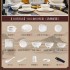Wanjia 2024 New Jingdezhen Light Luxury Ceramic Tableware Set, Bowl and Dish Set, Household Bowl and Dish Set