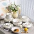 Embossed Ins solid color tableware underglaze color rice bowl and dish set for home use, including bowls, chopsticks, dishes, and high-end dishes